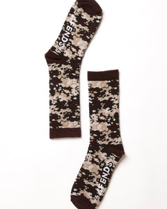 the Afends Men's Jungle Hemp Socks laying flat on a white background