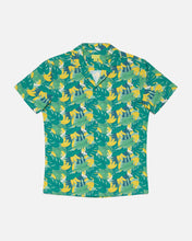 Load image into Gallery viewer, The Poplin &amp; Co Men&#39;s Camp Shirt in Banana Bunch laying flat on a white background
