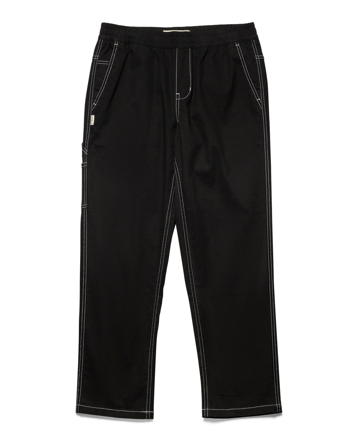 the Taikan Carpenter Pant in Black Contrast laying flat on a white background