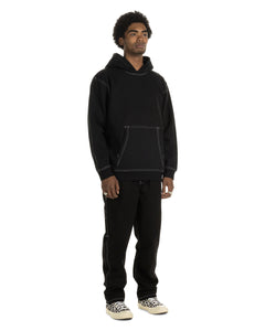 the Taikan Custom Hoodie in Black Contrast on a model