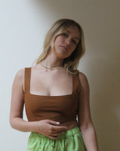 Load image into Gallery viewer, Jules Marie Reversible Raw Silk Top in Caramel &amp; Pink
