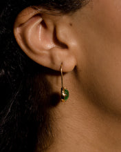 Load image into Gallery viewer, side view of the Hunt of Hounds Delphine Earrings in Gold in ear
