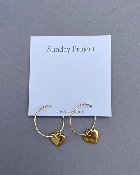 Sunday Project Heart Hoops in Gold