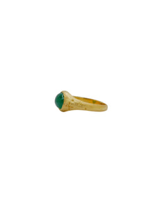 side view of Hunt of Hounds Helios Ring in Gold on white background