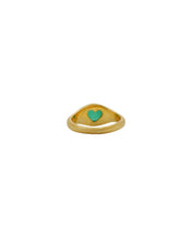 Load image into Gallery viewer, back view of hidden heart on the Hunt of Hounds Helios Ring in Gold on white background
