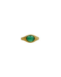 front view of Hunt of Hounds Helios Ring in Gold on white background