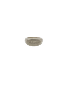 Hunt of Hounds Loyalty Signet Ring in Silver on a white background