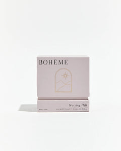 the front of the box of Boheme Fragrances Notting Hill Candle