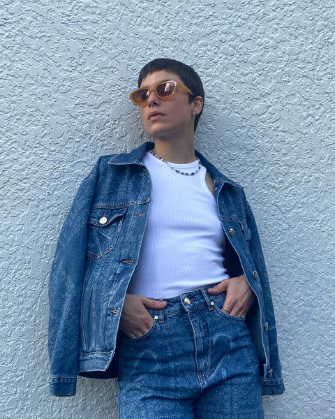 Just Female Swift Jacket in Light Blue Scarf