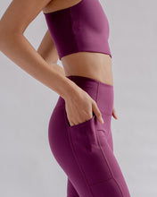 Load image into Gallery viewer, Girlfriend Collective High-Rise Crop Pocket Legging in Plum

