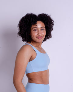 Girlfriend Collective RIB Tommy Bra in Bluebell