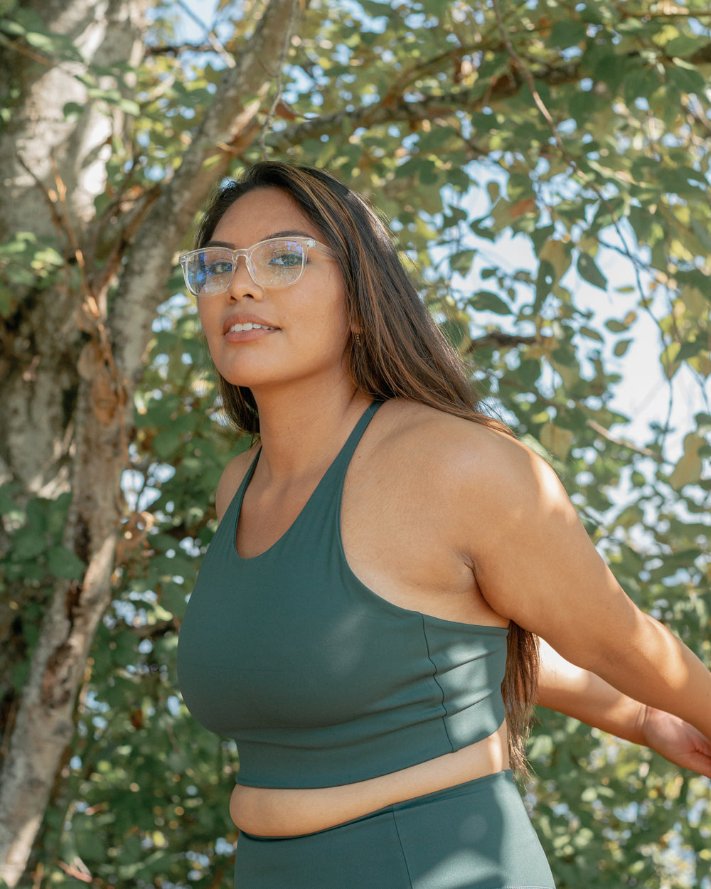 Girlfriend Collective Topanga Bra in Moss
