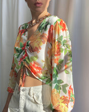 Load image into Gallery viewer, NA-KD Floral Drawstring Blouse
